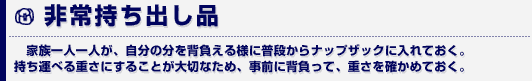 非常持出し品