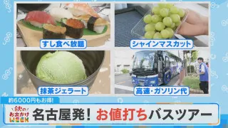 【秋のお出かけWEEK】豪華寿司食べ放題にお土産にシャインマスカット！？名古屋発お値打ちバスツアー【チャント！】