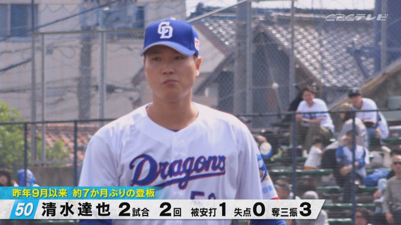 「サンデードラゴンズ」より清水達也投手(C)CBCテレビ