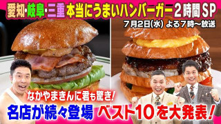 ベスト10を大発表!愛知・岐阜・三重 本当にうまいハンバーガー2時間SP