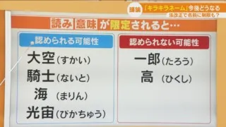 「大空＝すかい」はOK？“キラキラネーム”のルール化について意見公募へ
