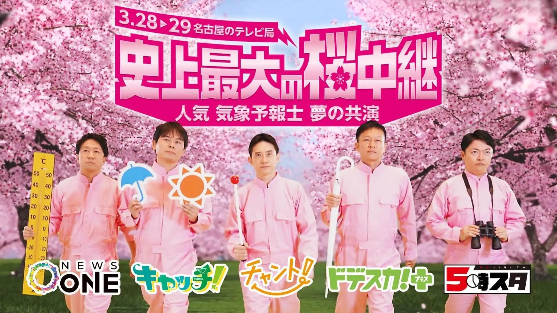 名古屋のテレビ局 史上最大の桜中継 5局の人気気象予報士が夢の共演！