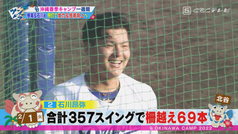「サンデードラゴンズ」より石川昂弥選手©CBCテレビ