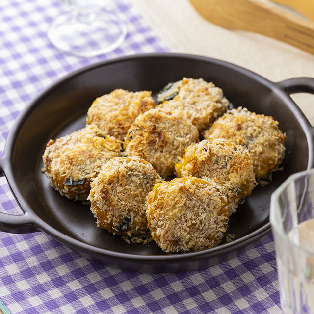 かぼちゃとコーンの焼きマヨコロッケ