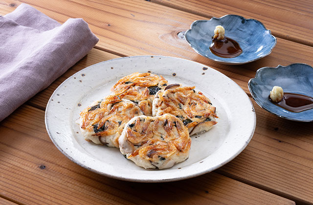 わかめと桜えびの焼きがんも