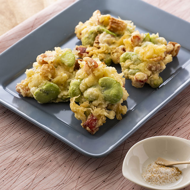 そら豆とちくわのかき揚げ