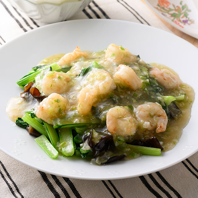 小松菜のえびあんかけ