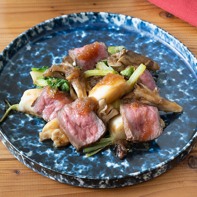 牛肉と野菜のたたきマリネ