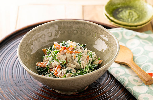 ほうれん草とちくわの梅白あえ