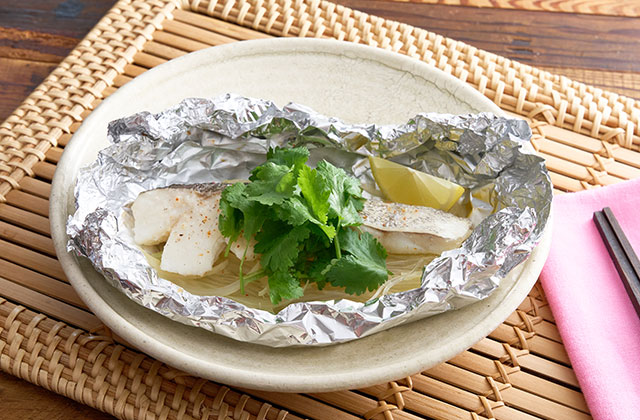 たらのベトナム風ホイル蒸し