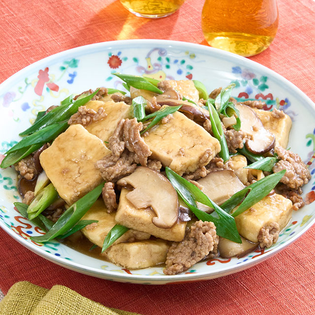 凍らせ豆腐と豚ひき肉の中華風煮もの