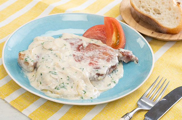 ポークソテー パセリチーズソース