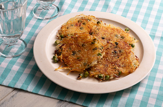 グリンピースとじゃが芋のガレット