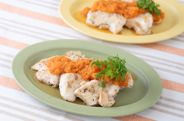 鶏胸肉のリンゴジャムソテー