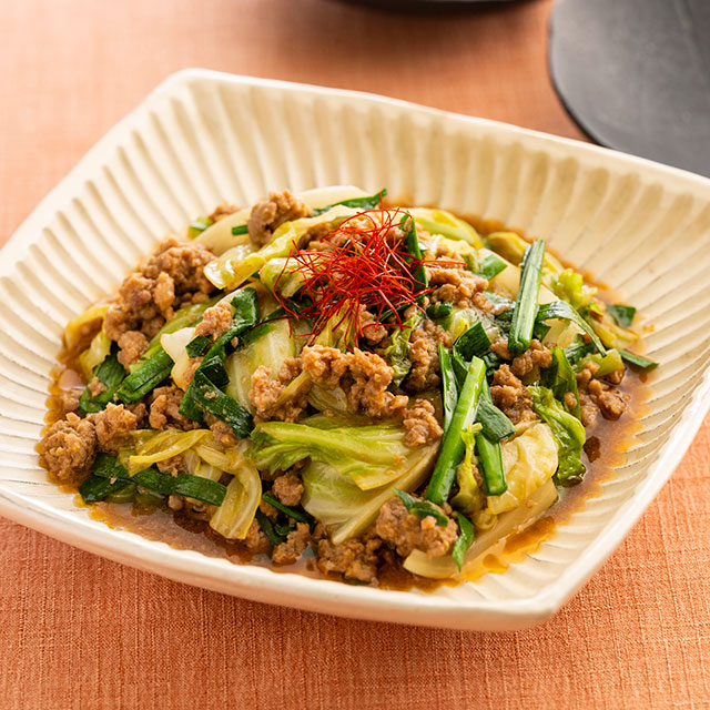 春キャベツとにらの担々(タンタン)蒸し