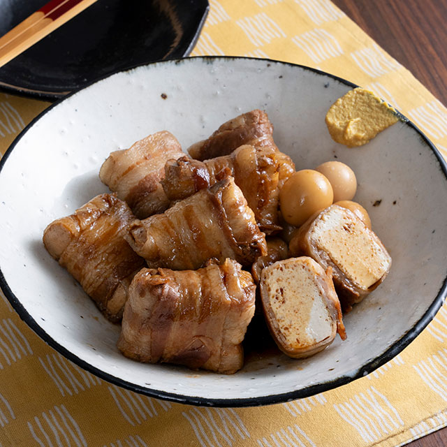 厚揚げの肉巻き角煮