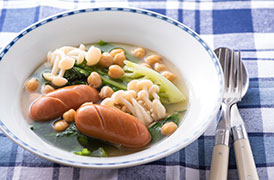 ひよこ豆とソーセージのスープ煮